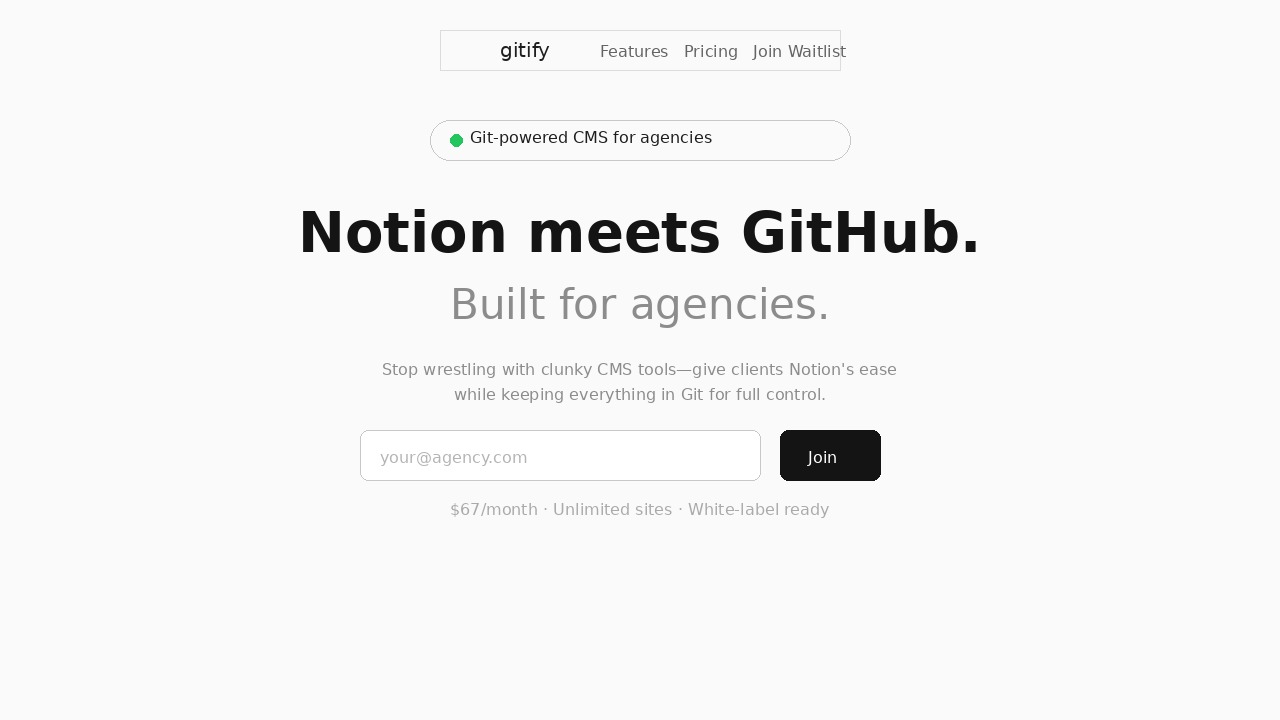 Gitify landing page